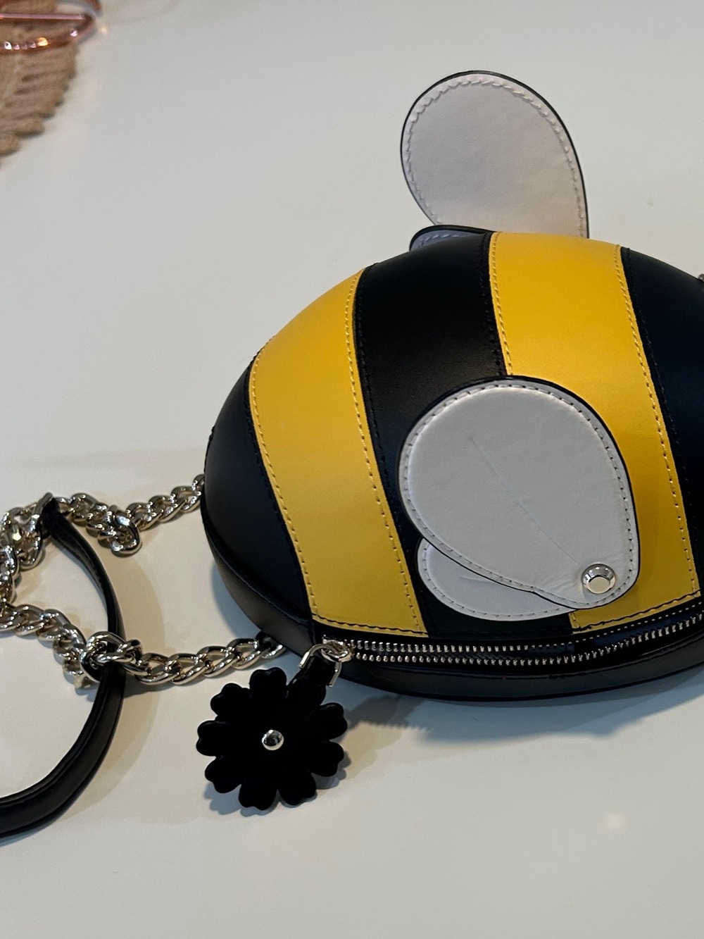 kate spade Honey Bee Leather Crossbody Bag - Black & Yellow - Picture 3 of 4
